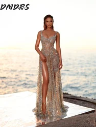 Sexy Spaghetti Strap Beaded Evening Gown 2026 Elegant Sleeveless Red Carpet Party Dress Solemn A Line Floor Length Gowns