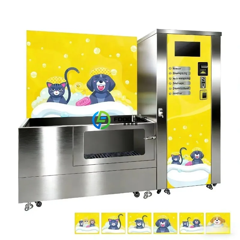 Stainless Steel Mobile Pet Bathing Machine Indoor Fully Automatic Electric Washer For Small Medium Dogs Grooming