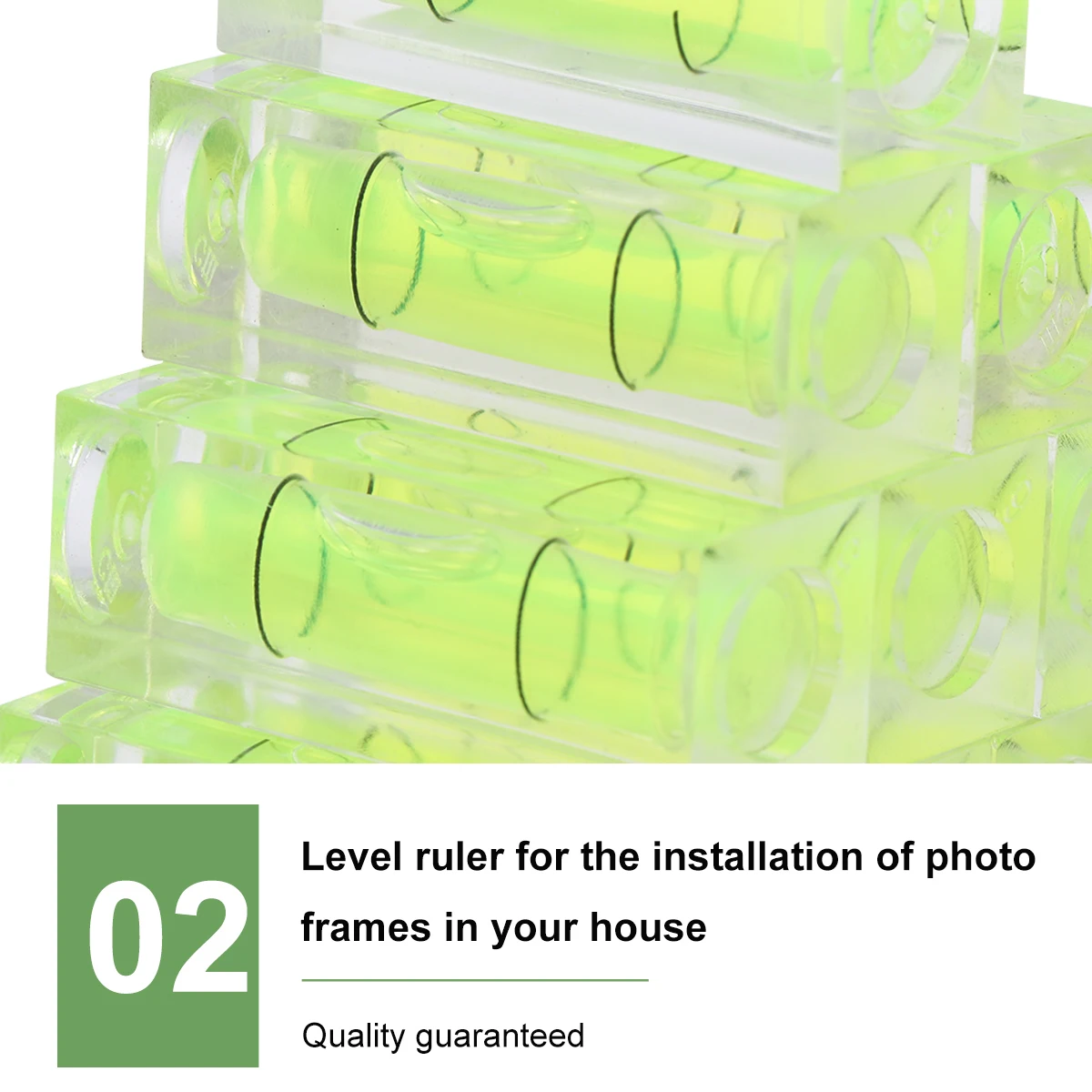 

10pcs Mini Bubble Spirit Level Strip Line Level Bar Shape Lightweight Portable Square Light Green Measuring Tool For Wood