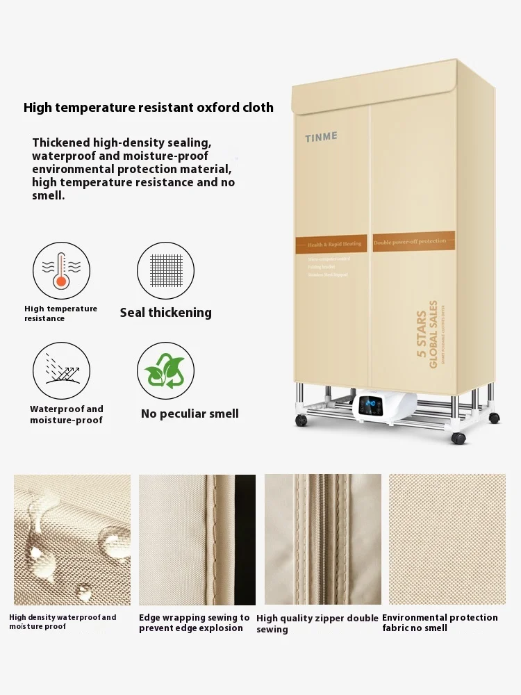 Asciugatrice pieghevole automatica per la casa con giacca a vento calda silenziosa da 2000 W con telecomando