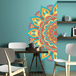 Colorful Mandala Lotus Flowers Wall Sticker Symbol Namaste Removable Vinyl Decal Decor Bedroom Meditation Yoga Studio Posters