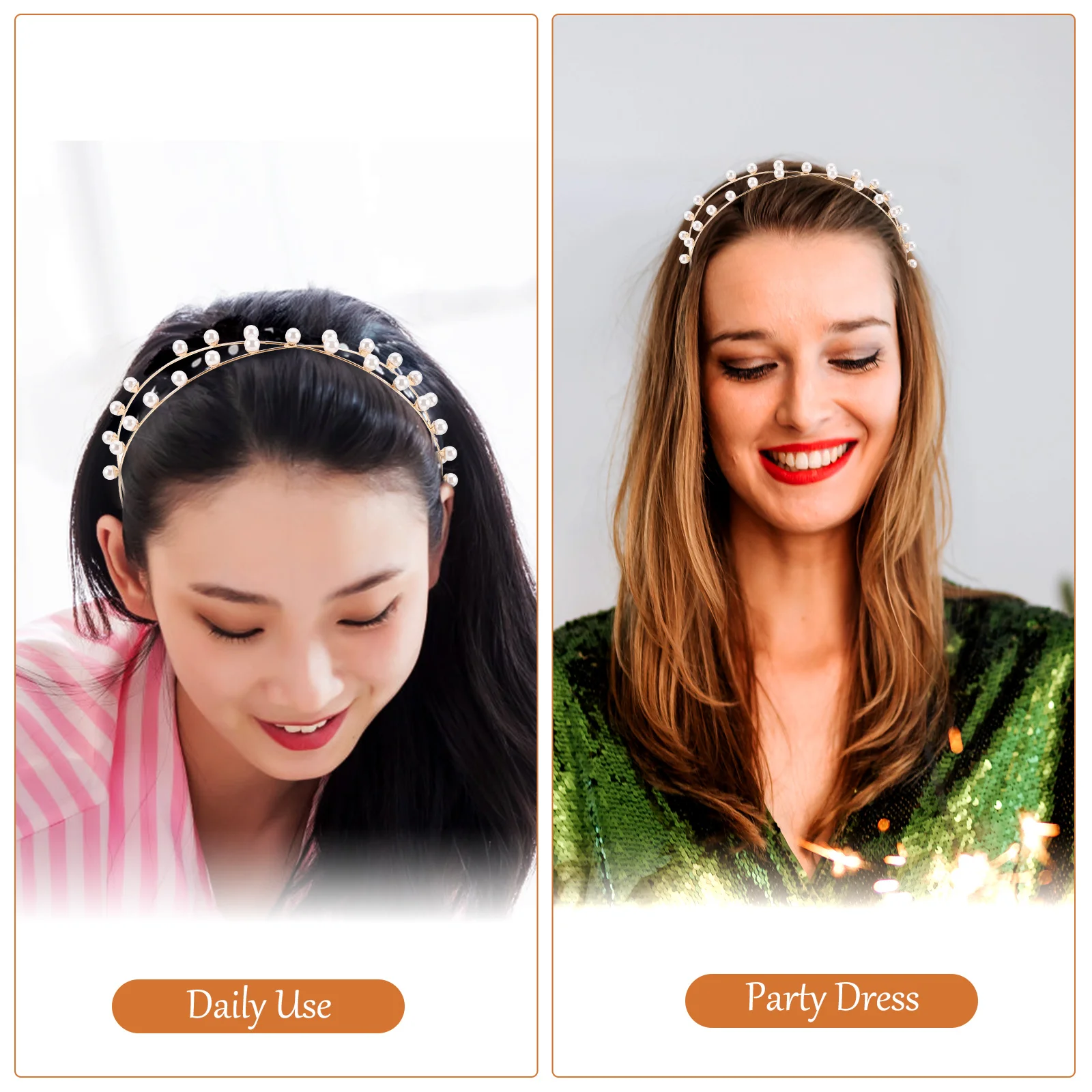 

Pearl Headband For Women Elegant Decorative Hair Accessories Party Wedding Bridal Hairband Fashion Jewelry