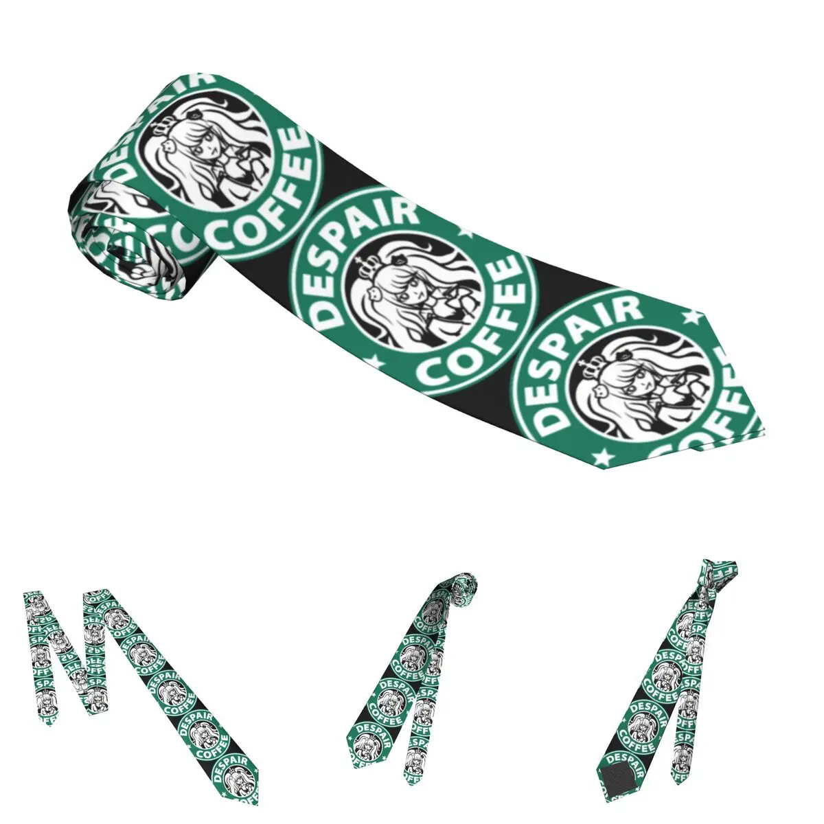 Despair กาแฟ Neckties Unisex แฟชั่นโพลีเอสเตอร์8ซม.คลาสสิก Danganronpa Dasi สำหรับบุรุษอุปกรณ์เสริม Gravatas งานแต่งงาน