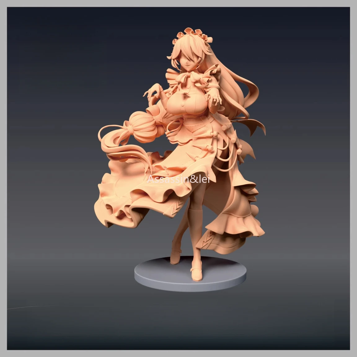 Game animation peripheral figure Zenless Zone Zero Sexy maid Alexandrina Sebastiane 3D resin printing model unpainted white mold