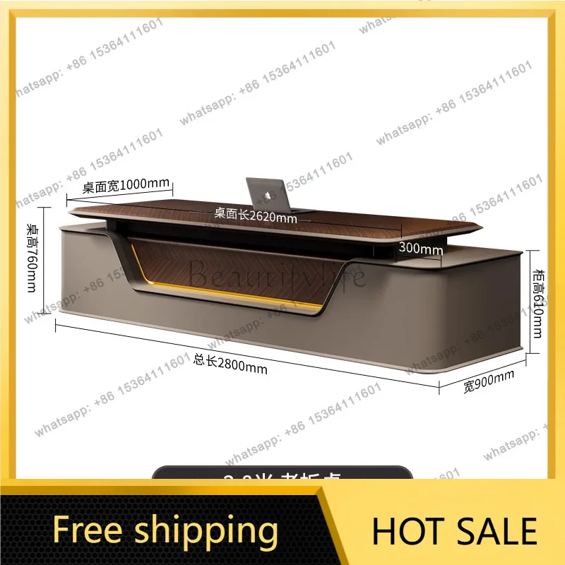 Factory direct sales   Premium boss table, desk supervisor table, high-end wood grain desk