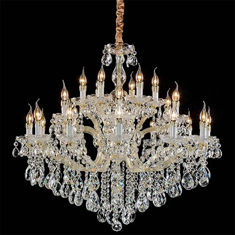 European Style Chandelier LED Pendant Lamps Candle Crystal Luxury Lights Modern Fixtures for Home Hotel Villa Hall