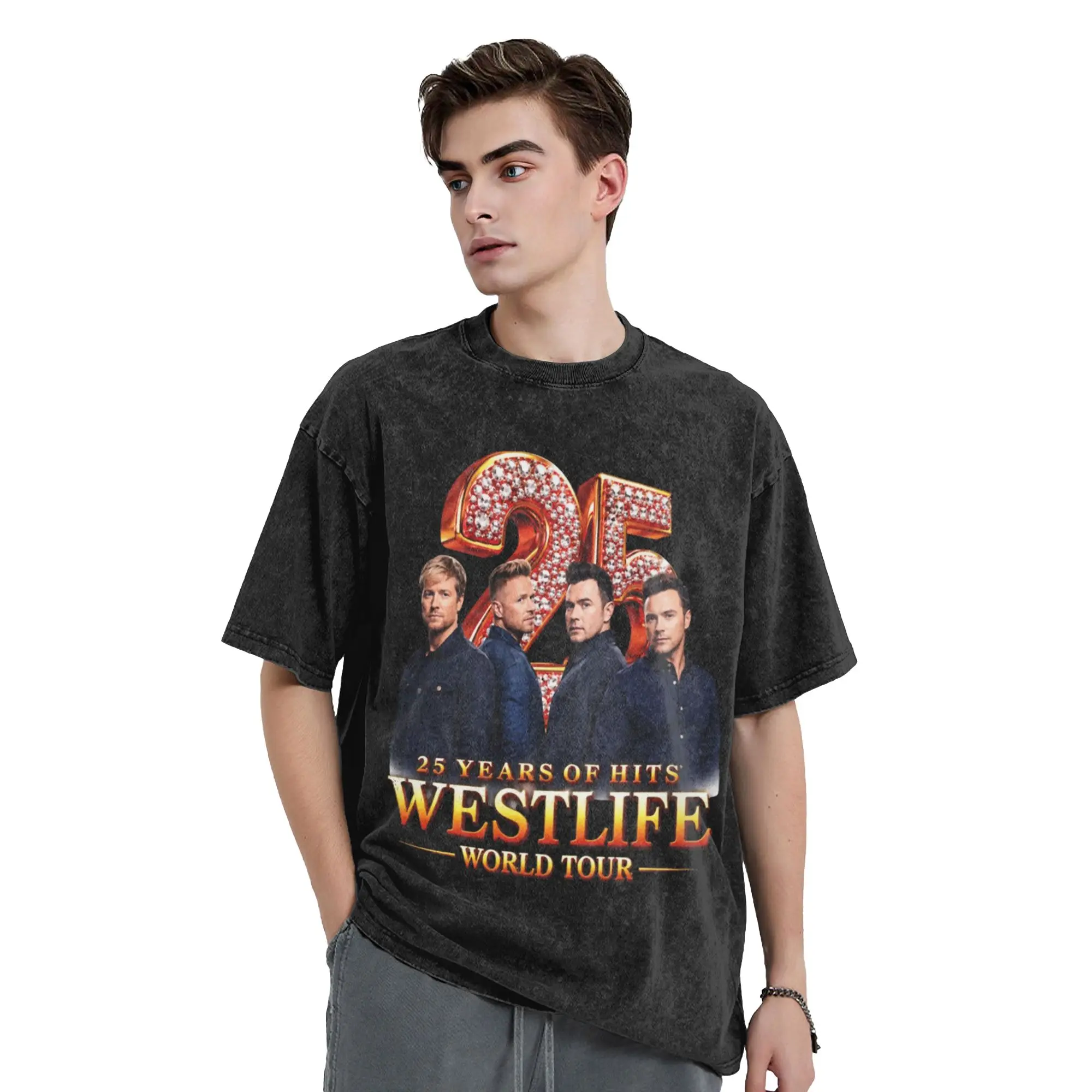 Westlife 25th Anniversary Tour 2026 Loose T Shirts  Hipster Tee Shirt for Male Summer Y2K Classic Casual Tees
