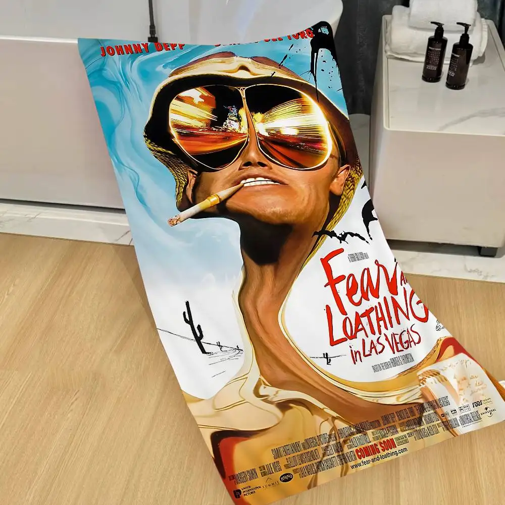Hot F-Fear And L-Loathing In Las V-Vegas Microfiber Printed Beach Towel Mountain Climbing Yoga Beach Swimming Running Absorbent