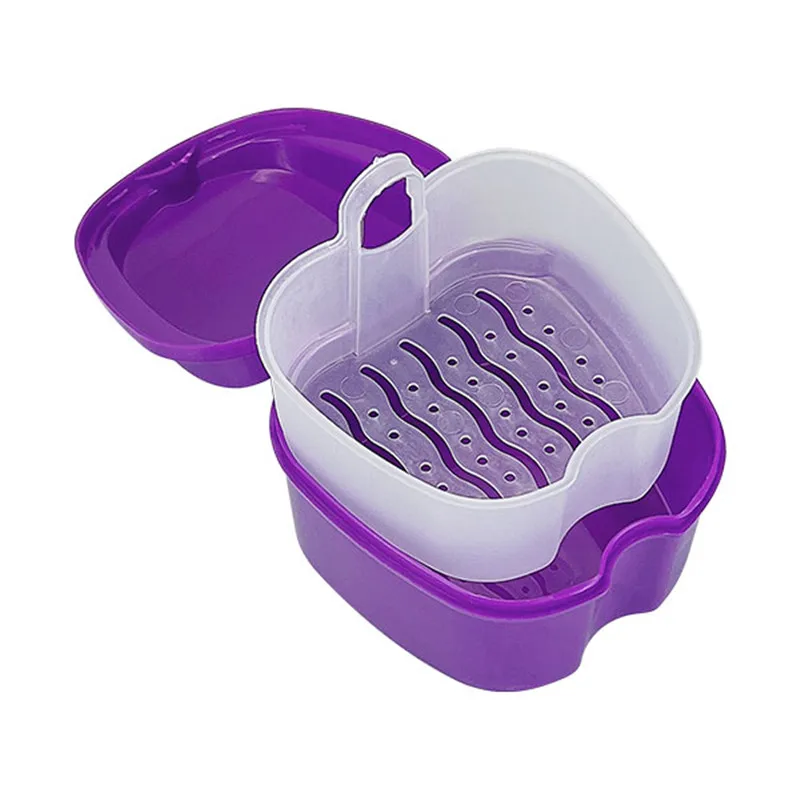 Prothese Bad Box Reinigung Falsche Zähne Lagerung Box Mit Hängen Net Container Künstliche Zahn Fall Kieferorthopädische Retainer Fall Neue