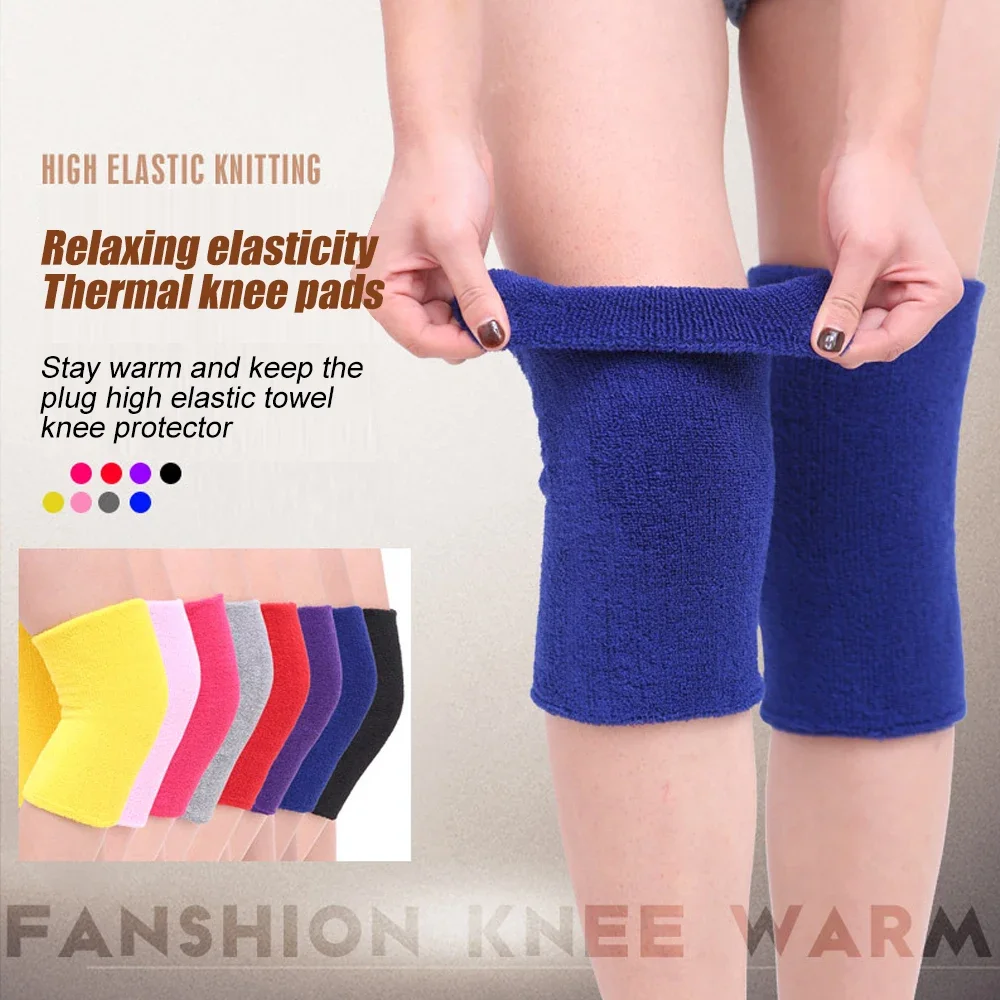 Elastic Towel Knee Pads Dance Protection Sports Fitness Unisex Winter Warm Thermal Knee Sleeves for Joint Pain Arthritis Relief