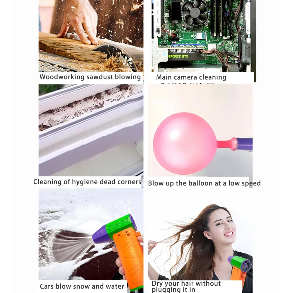 140000rpm turbo ventilador de jato motor sem escova ventilador de ar portátil ventilador de duto portátil tipo c display de energia de carregamento 62m/s