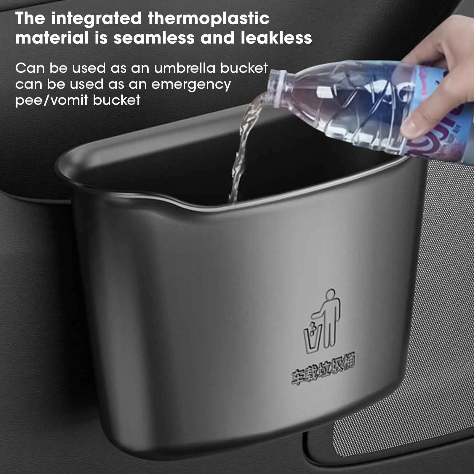 

Car Trash Box Interior Auto Trash Can Seat Back Hanging Rubbish Bin Car Storage Organizer With Mobile Phone Holder Hook