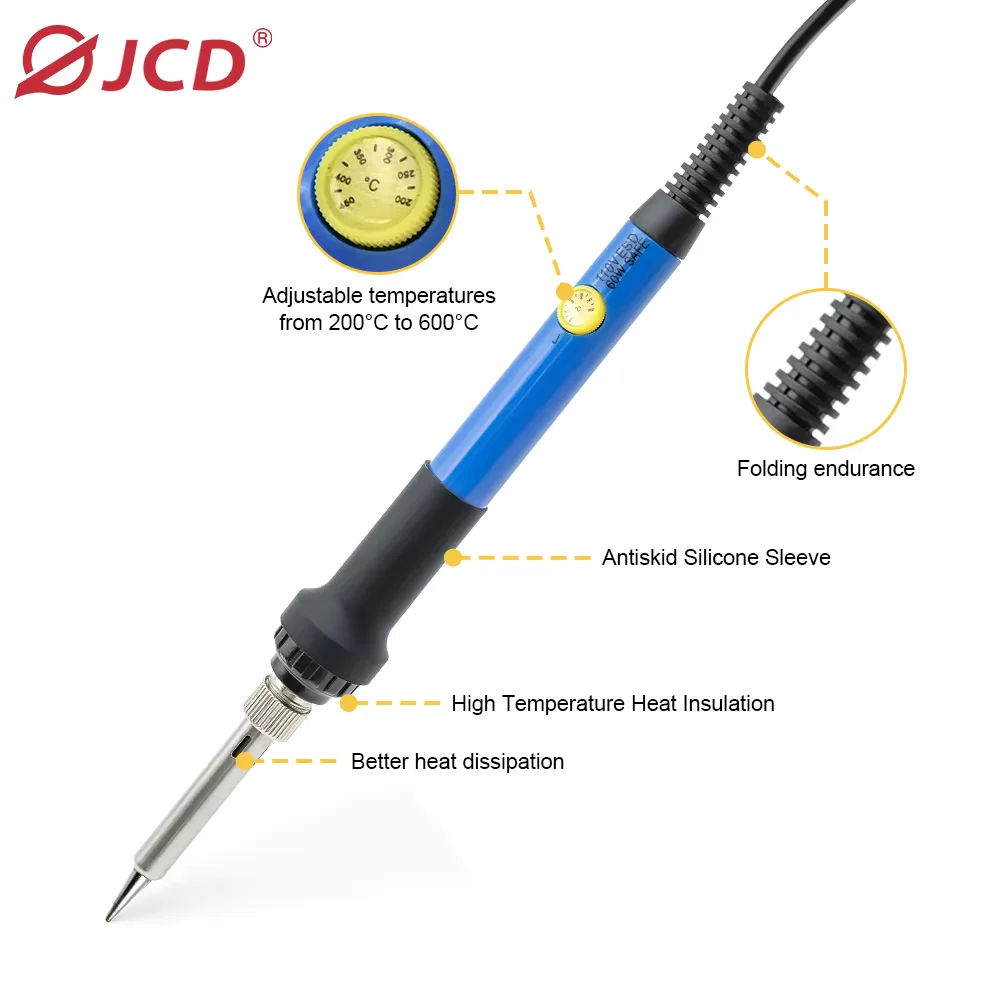 JCD 60W Soldering iron Kit Adjustable Temperature 220V Welding Tools With 3D Christmas Tree DIY Soldering Suitable for beginners