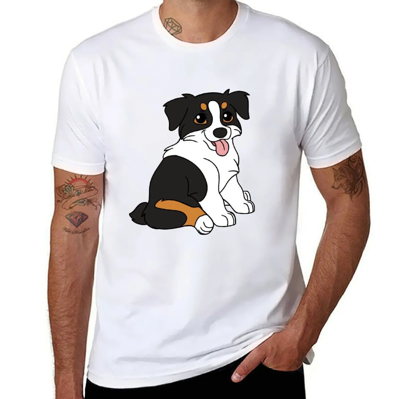 

Australian Shepherd Black Tri Aussie T-Shirt t shirts for man pack cotton g man t shirts for men anime t shirts for man T-shirt