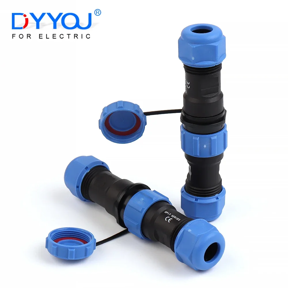 SP17 IP68 Waterproof Connector Docking Welding type Male Female Aviation Plug Socket 2/3/4/5/7/9/10 Pins Cable Wire Connectors