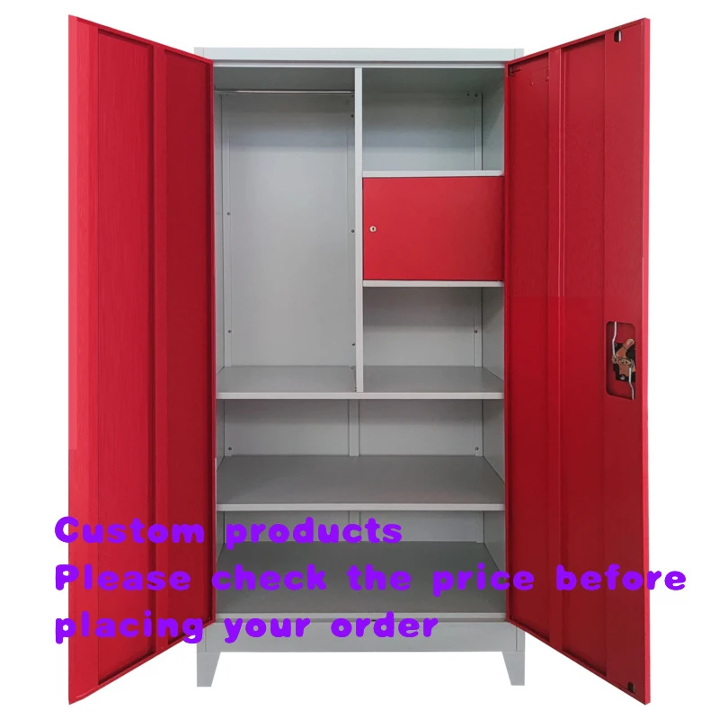 custom.Armario  Cupboard 2 Door Mirror Metal Closet Clothing Modern Design Wardrobe Hanger Cupboards  Cabinet Locker Bedroom War