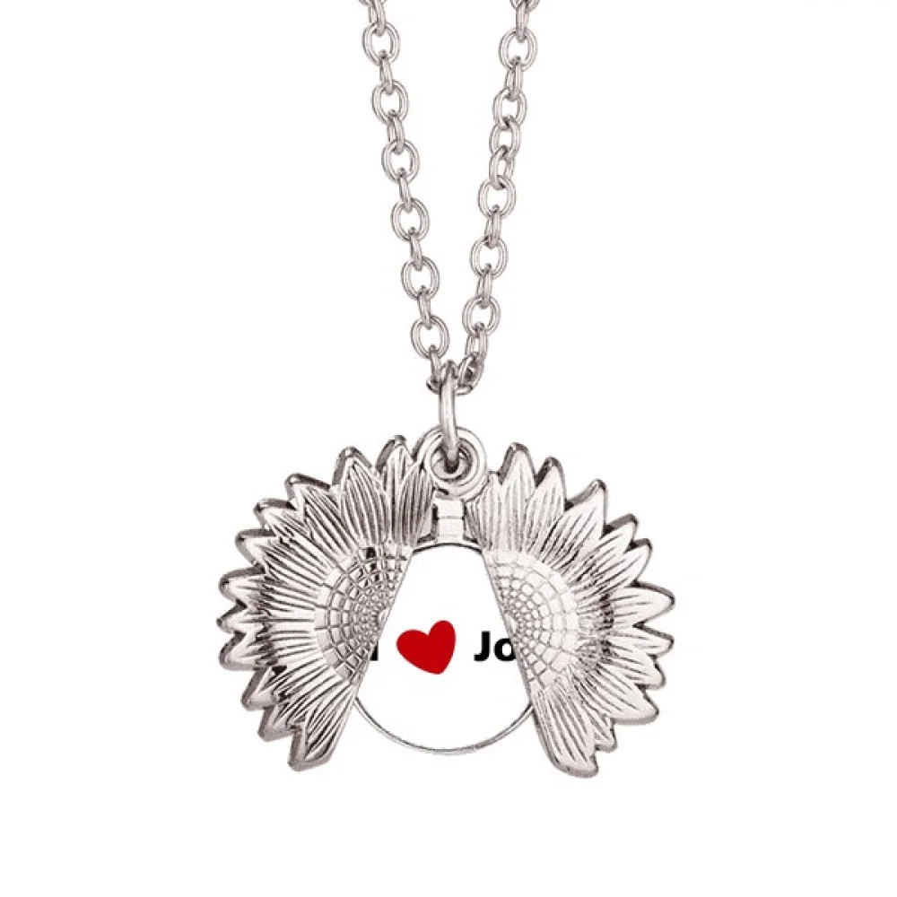 America President Individual Biden Love Name Sunflower Necklace Pendant Locket Jewelry