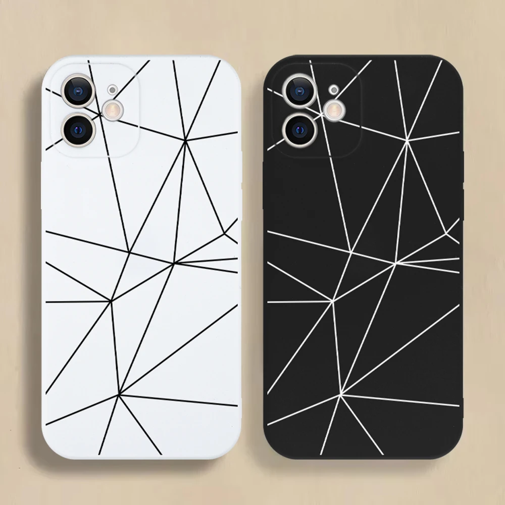

Line Mesh Pattern Phone Case For iPhone 16 15 14 13 12 11 Pro Max Mini X XS XR SE 7 8 Plus Shockproof Non-Slip Soft Cover Fundas