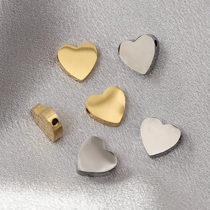 

10pcs Stainless Steel Charm Heart Connectors Pendants for DIY Love Jewelry Necklace Bracelet Making Findings Gifts 7mm/12mm