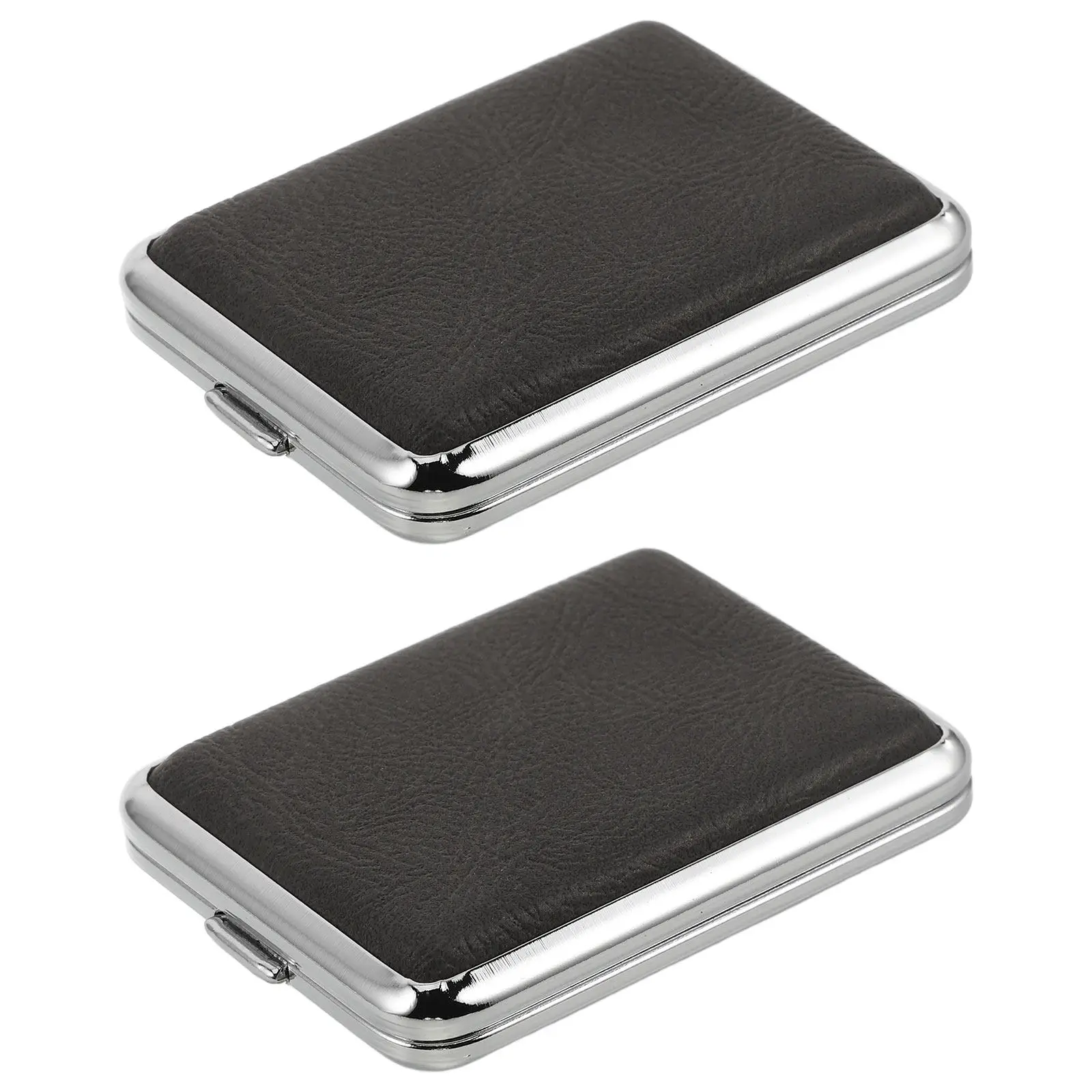 2 Pcs Portable Container Matchstick Storage Case Metal Carrying Holder with Striker