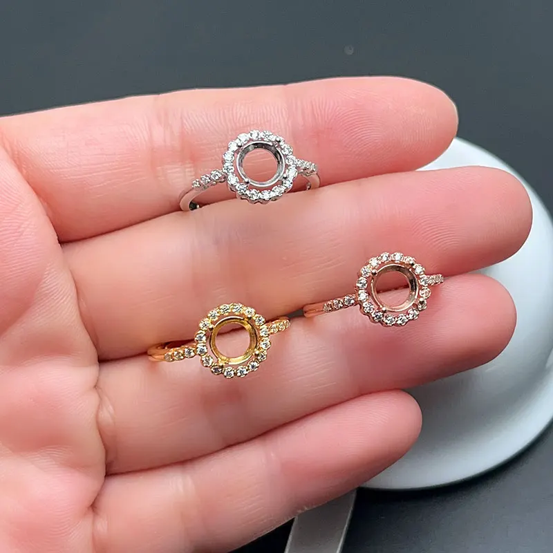 8mm Round Gemstone Ring Setting 18K Gold Plated Ring Setting for Jewelry DIY Wholesale Price Jewelry Components