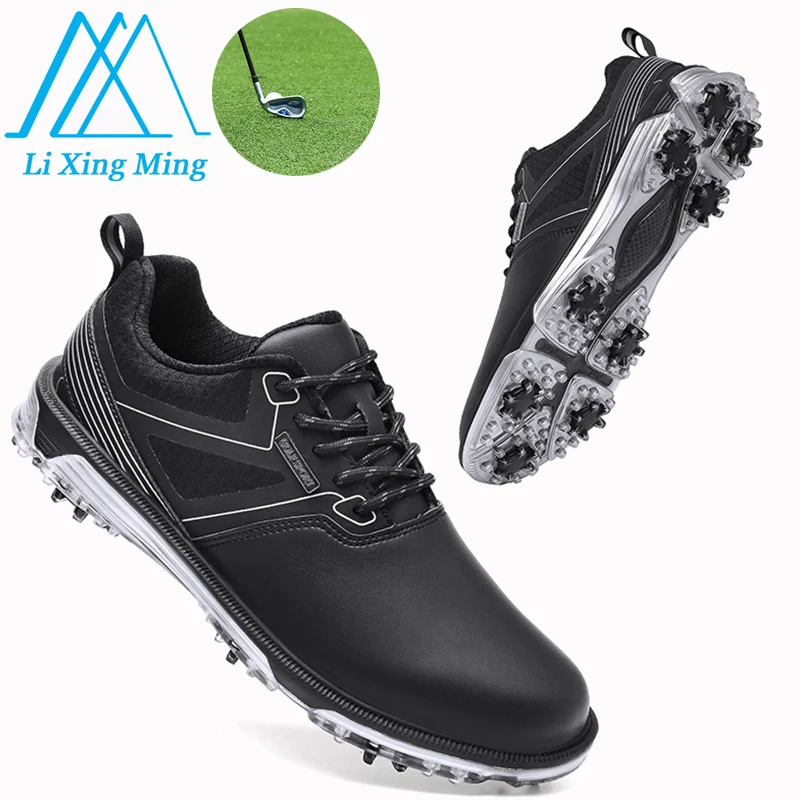 Waterproof Golf Shoes Men High quality Leather Professional Outdoor Golfing Sneakers Walking Exported To Europe And America40-47