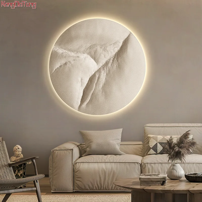 

Modern Sandstone Living Room Interior Painting Led Wall Lamp Hallway Hanging Picture Room Bedside Dining Room Hanging Decoration