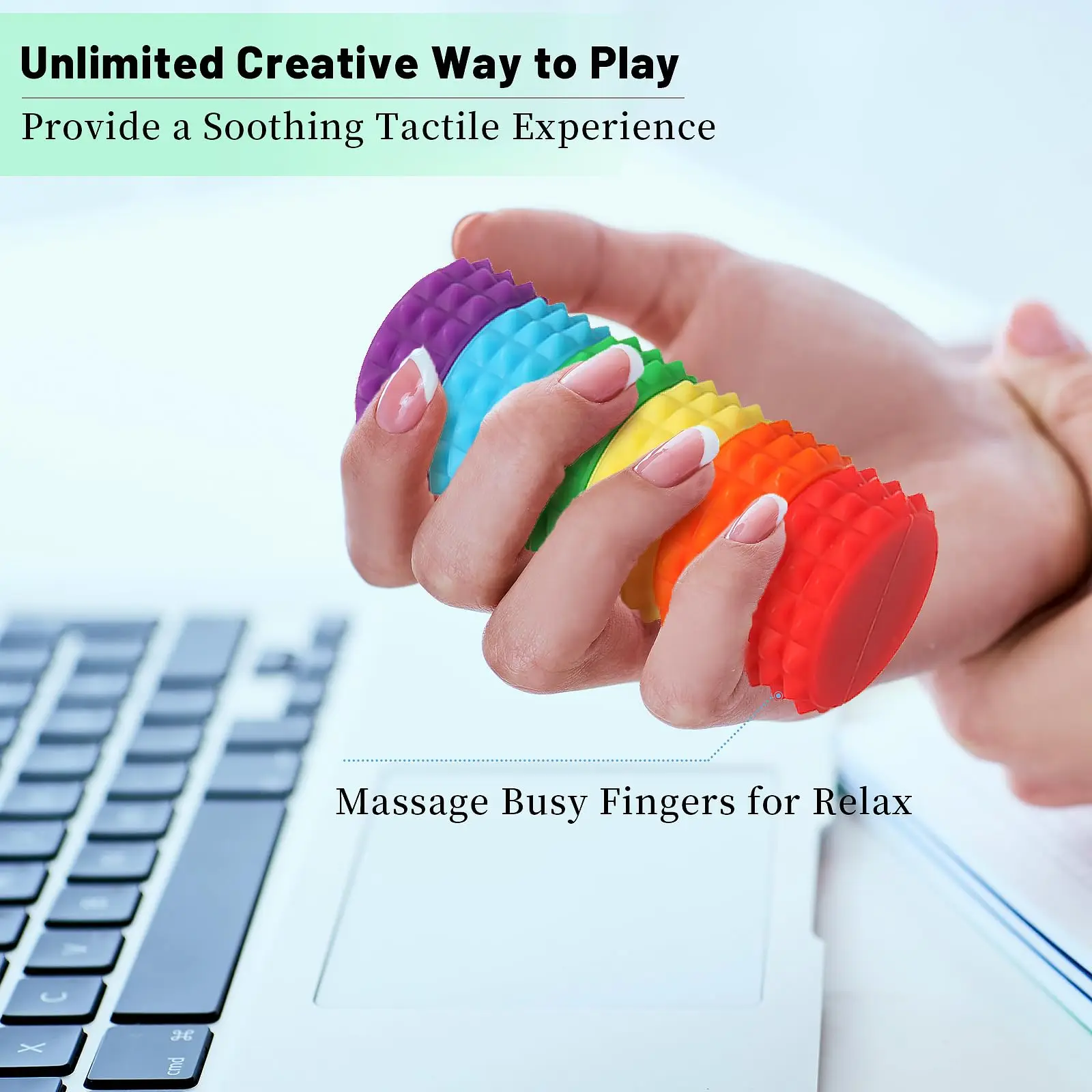 シリコンマグネットボール、自閉症ADHD大人子供向けの痛み刺激フィジェット感覚玩具、抗ストレスハンドヘルドローラー、旅行教室用