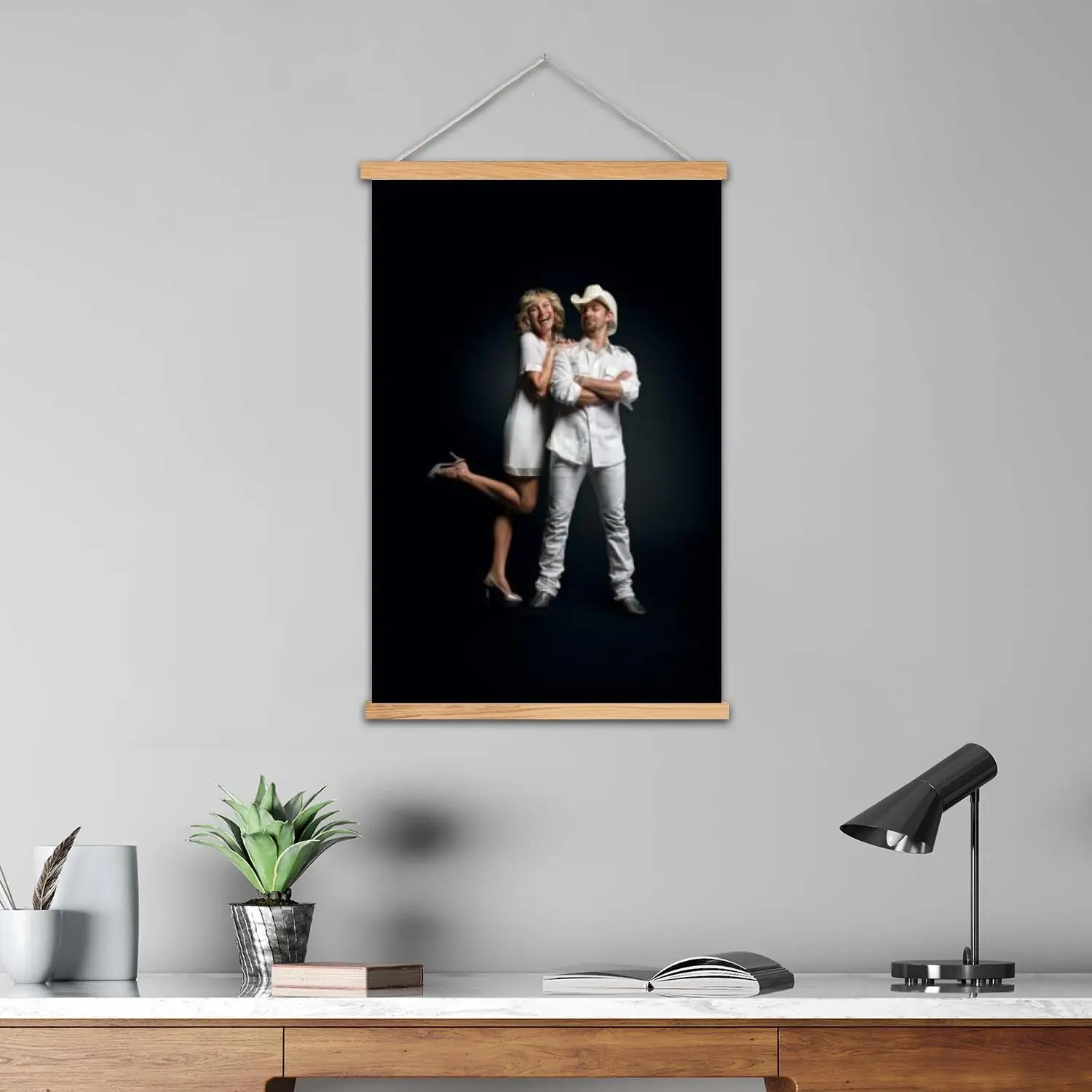 Jennifer Nettles Framed Wall Painting Canvas Art Poster and Wall Art,  Modern Family Bedroom Decor,Decorative painting