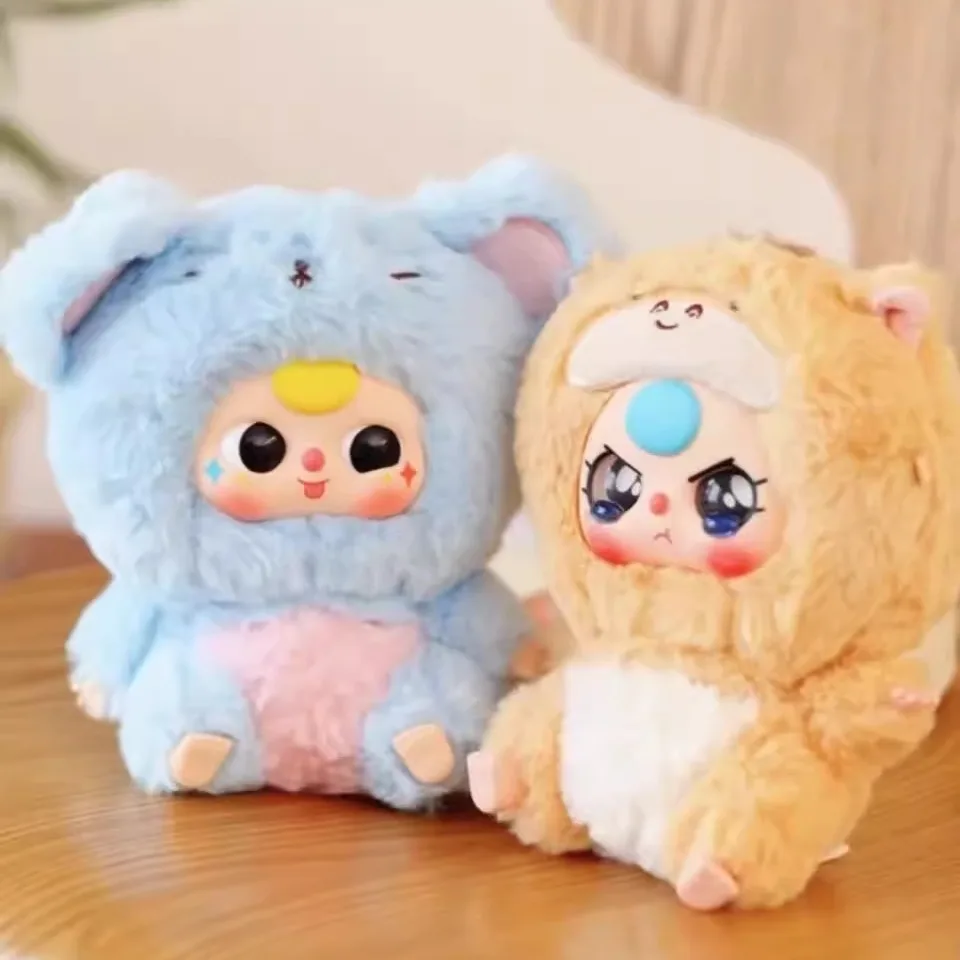 Dalam stok asli bayi tiga zodiak Cina seri kotak buta vinil mainan boneka lucu Aksesori Desktop mainan anak-anak perempuan hadiah Natal