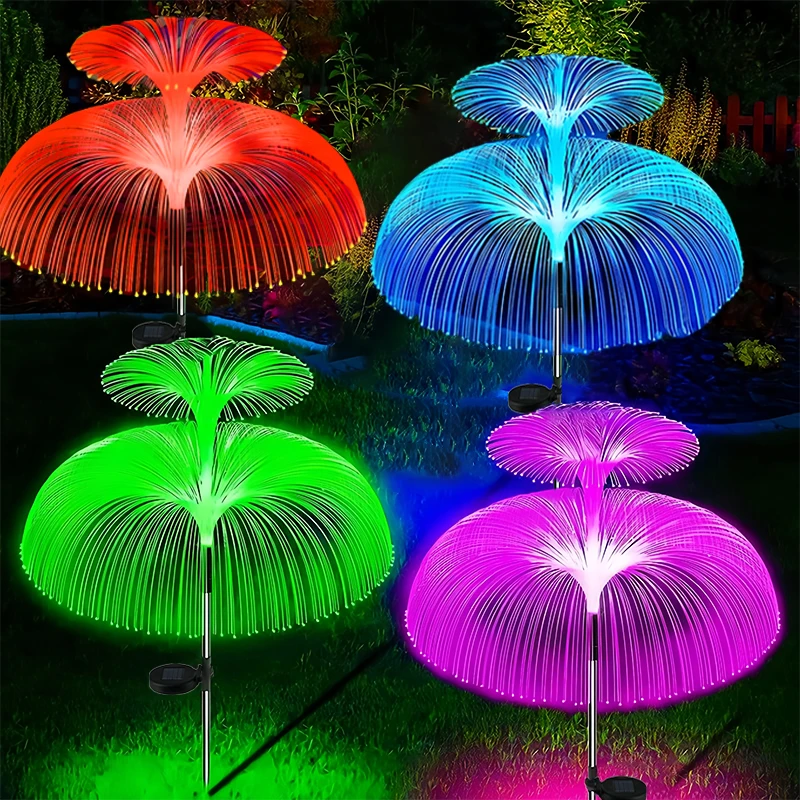 Solar Jellyfish Lamps Waterproof Garden Path Lawn Lights Yard Walk Patio Holiday Warm Outdoor Landscape Decor Lighting Lamp Set