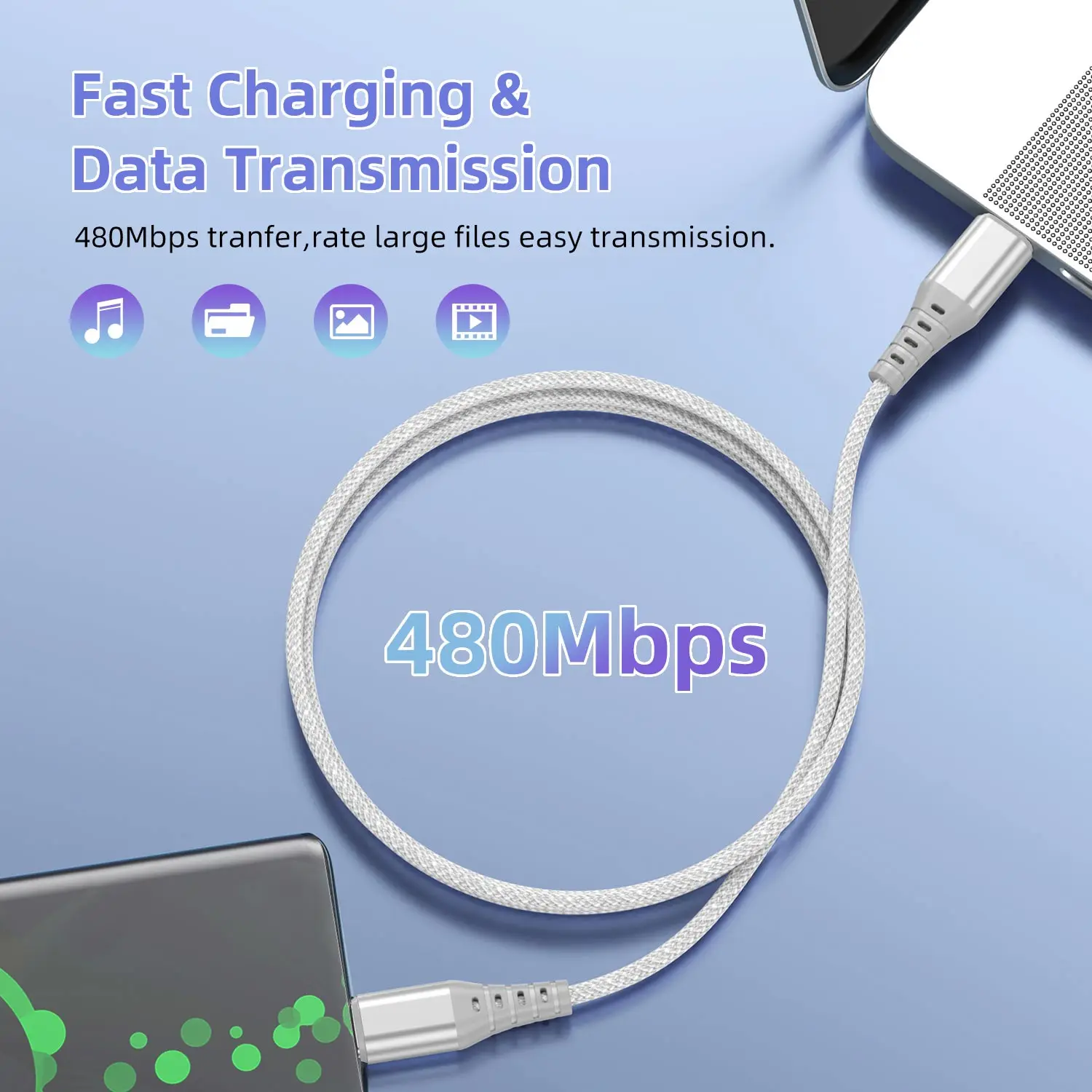 0.3M 1M 2M 60W USB C to Type-C Cable PD Fast Charger Cord For iPhone15 Pro Max Samsung Huawei Xiaomi OPPO Oneplus POCO Realme
