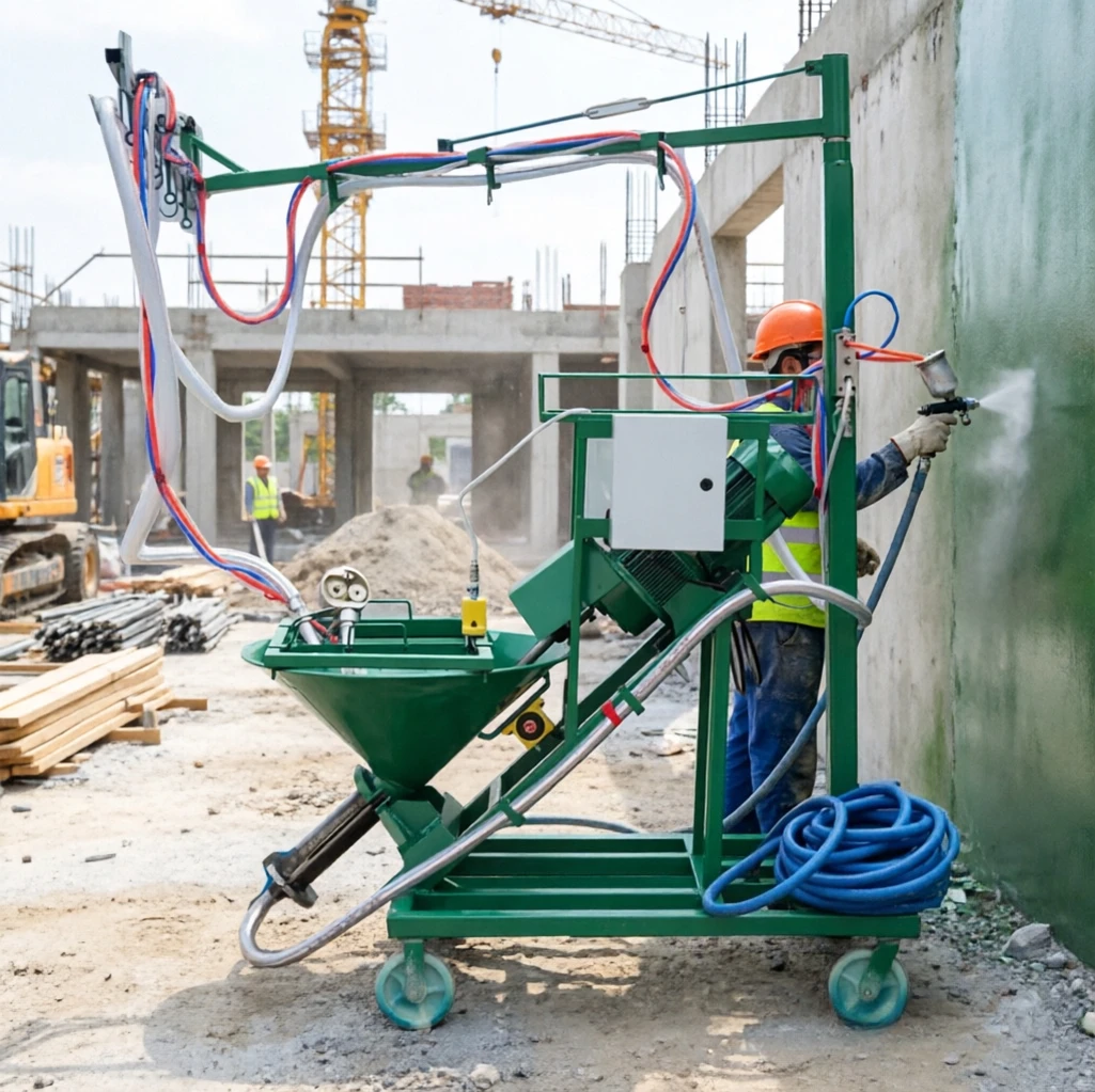 2026 Hot selle New Low Weight Mobile GFRC Sprayer Simple Operation One Person Complete Small Construction Spraying Work