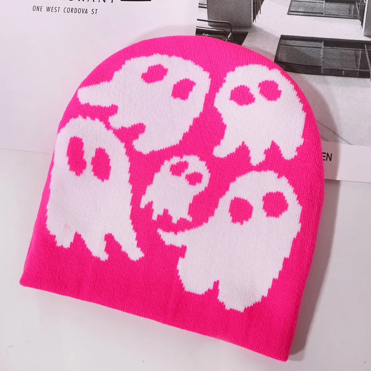 Autumn and Winter Halloween Elements Funny Wool Knitted Hats Little Devil Warm Hip Hop Comfortable Versatile Street Fashion Cute