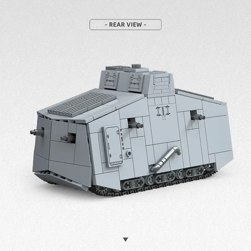 Lego Compatible Military Tank - 920ピース WW1 A7V 重戦車 ビルディングブロック 軍用装甲車両モデル