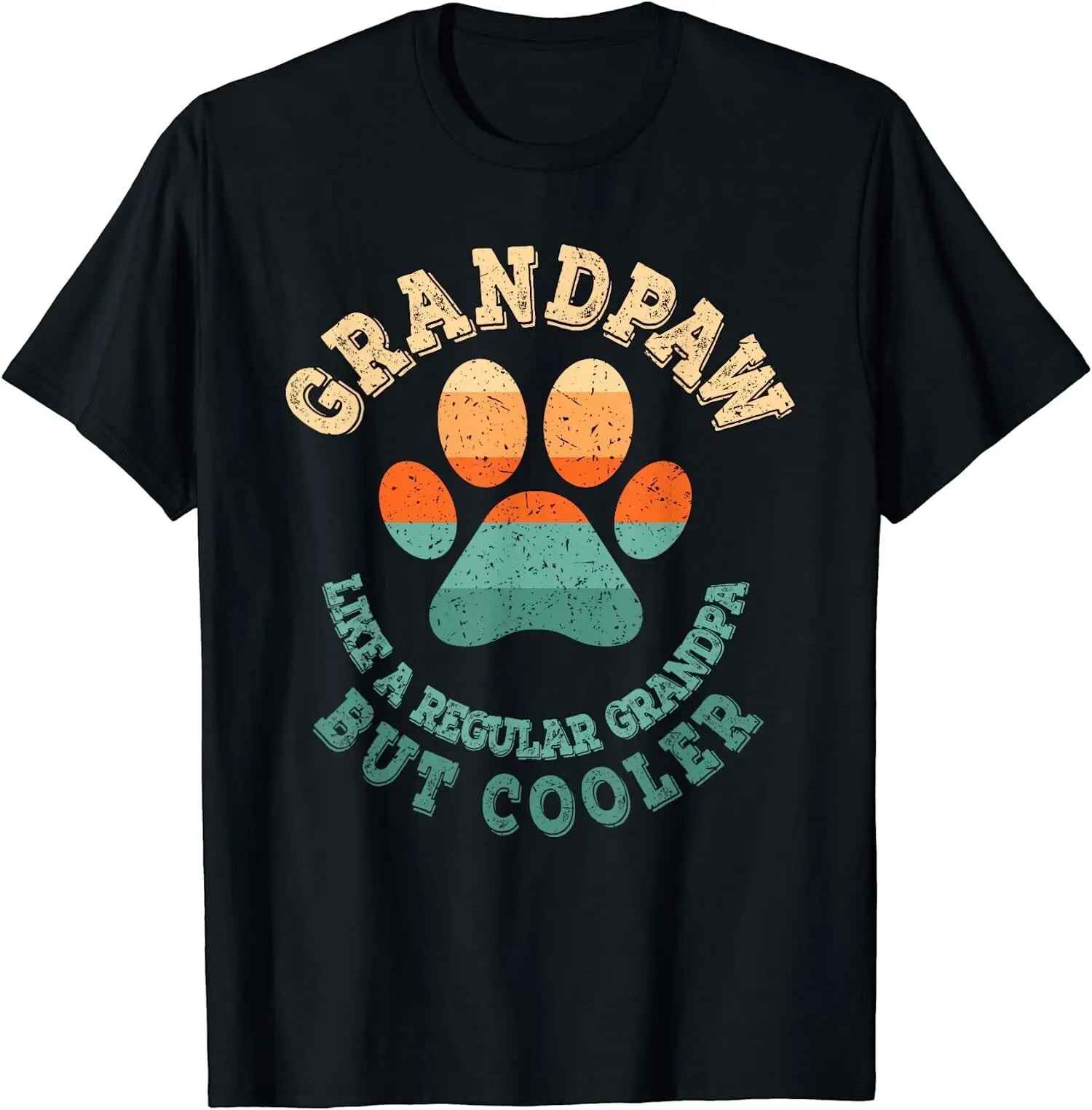 NEW! Grandpaw Dog Grandpa Grand Paw Retro Vintage Funny T-Shirt - MADE IN USA