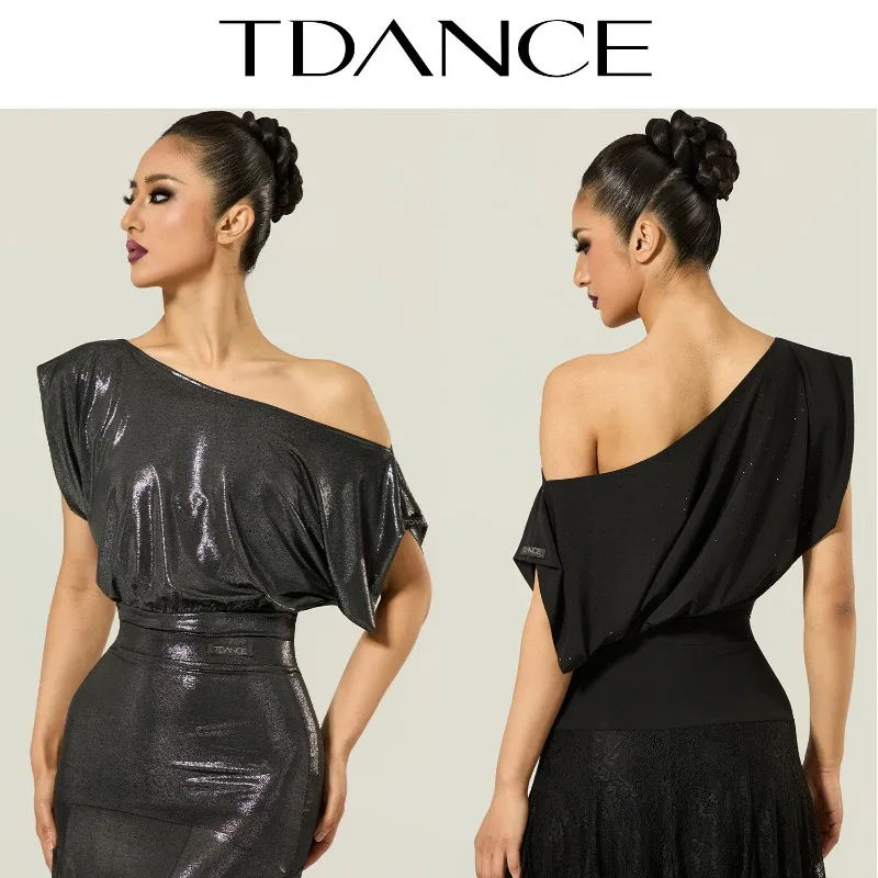 

Женский современный комбинезон TDANCE [с асимметричным вырезом на плече и короткими рукавами] для ежедневных тренировок, базовый, для взрослых, модель JM-277