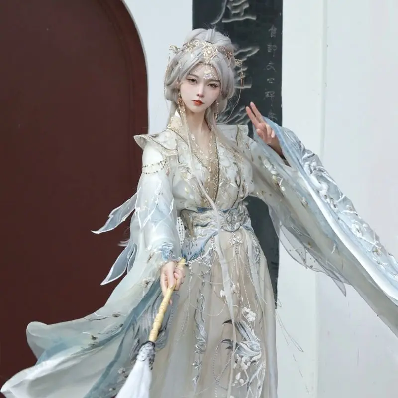 Han Clothing Wei Improved Style Chest Embroidery Heavy Industry Super Fairy Embroidered Big Sleeve Spring  New Suit Yao Guang