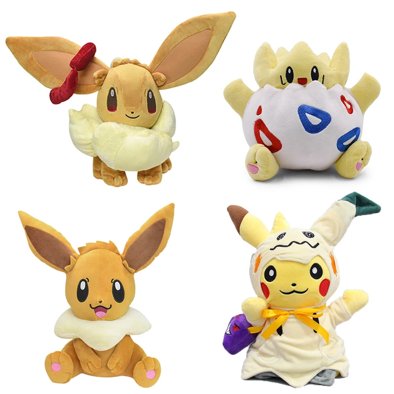 26 Styles Pokemon Lucario Plush Toys Shiny Pikachu Eevee Lycanroc Kyogre Stuffed Anime Dolls Haunter Jigglypuff Halloween Gifts