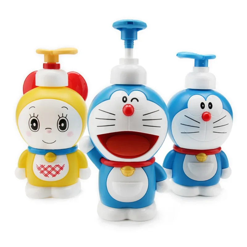 380ml Doraemon Cartoon Anime Cute Three-dimensional Dispenser Bottle Outdoor Travel Shampoo Shower Gel Press Type Bottle Gifts