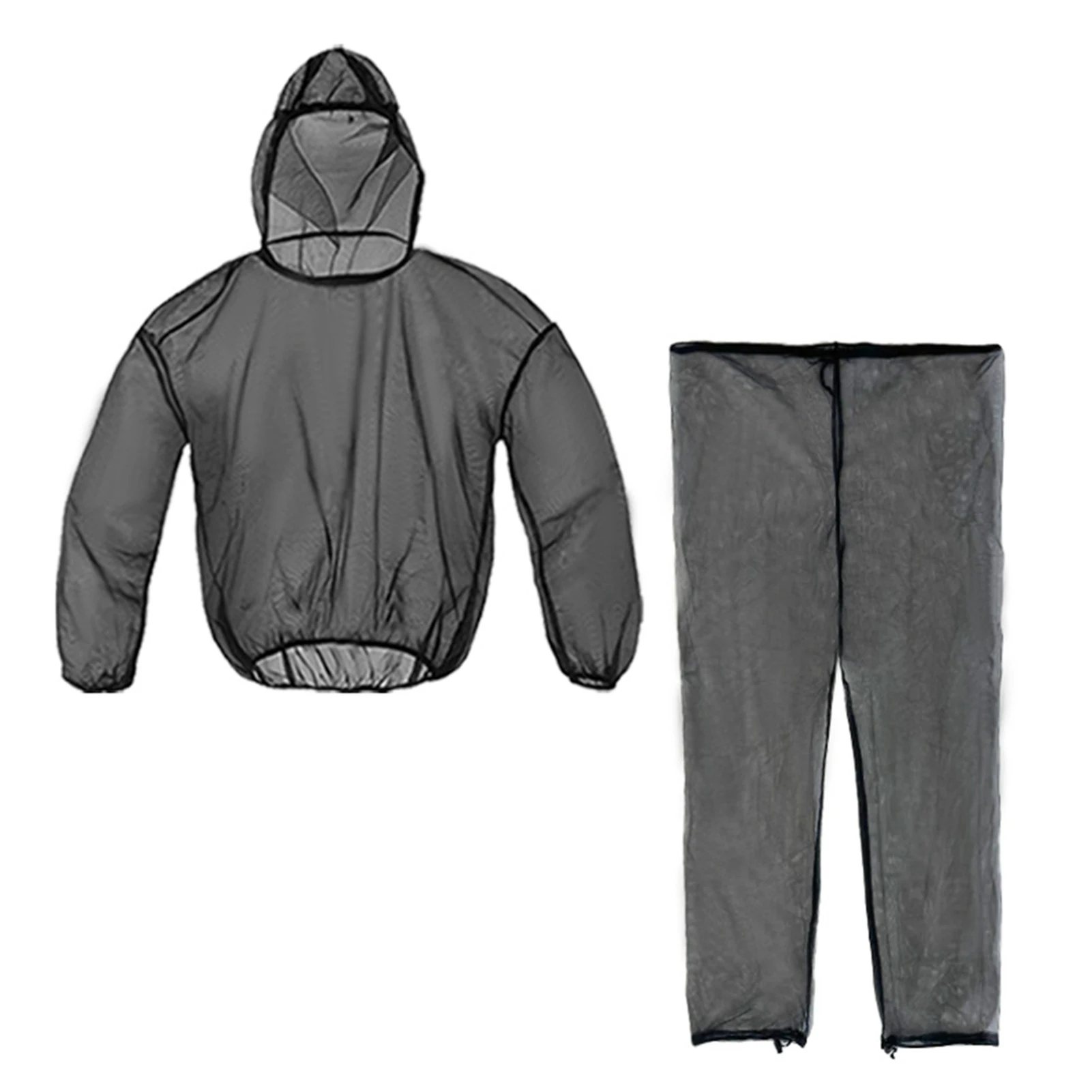 ملابس صيد السمك للرجال في الهواء الطلق بدلة سوداء مضادة للمشي لمسافات طويلة وصيد الأسماك والتخييم بأكمام طويلة وقميص وسراويل #2