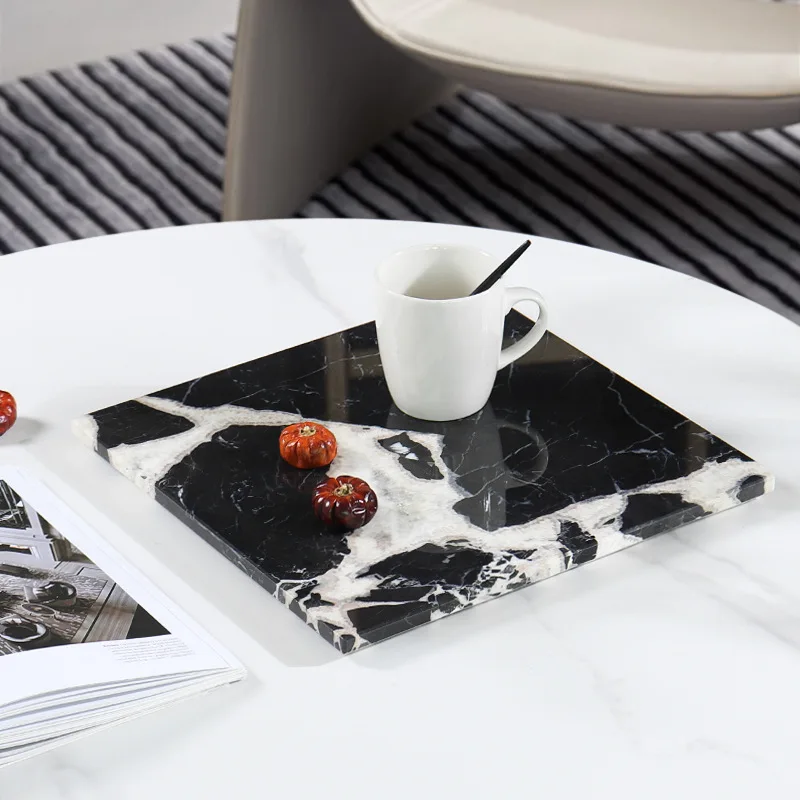 Modern Home Furnishing Minimalist Company meeting room coffee table, natural marble tray, water set ornament