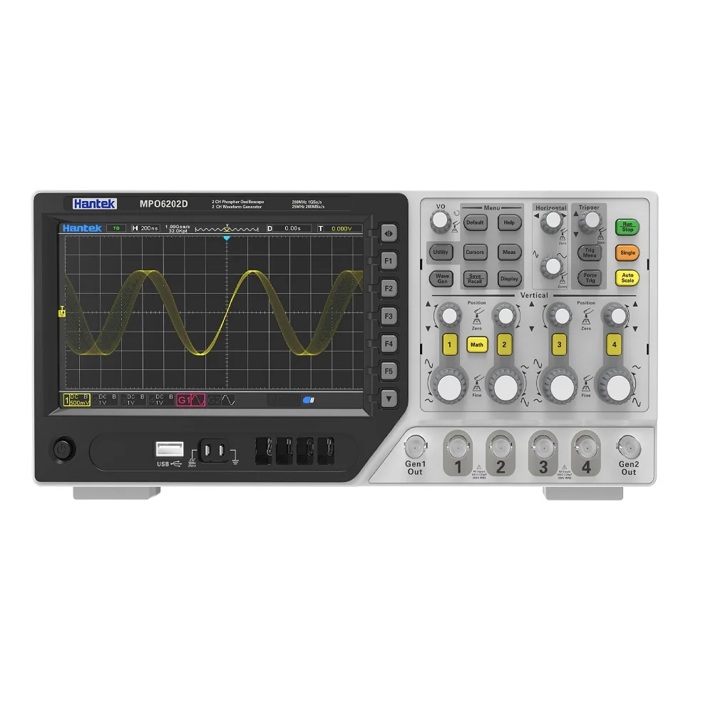 Hantek DPO6104B Oscilloscope 1GSa/s Real Time Sampling Rate 64 Mpts Storage Depth Sampling Rate Digital Channel Oscilloscope