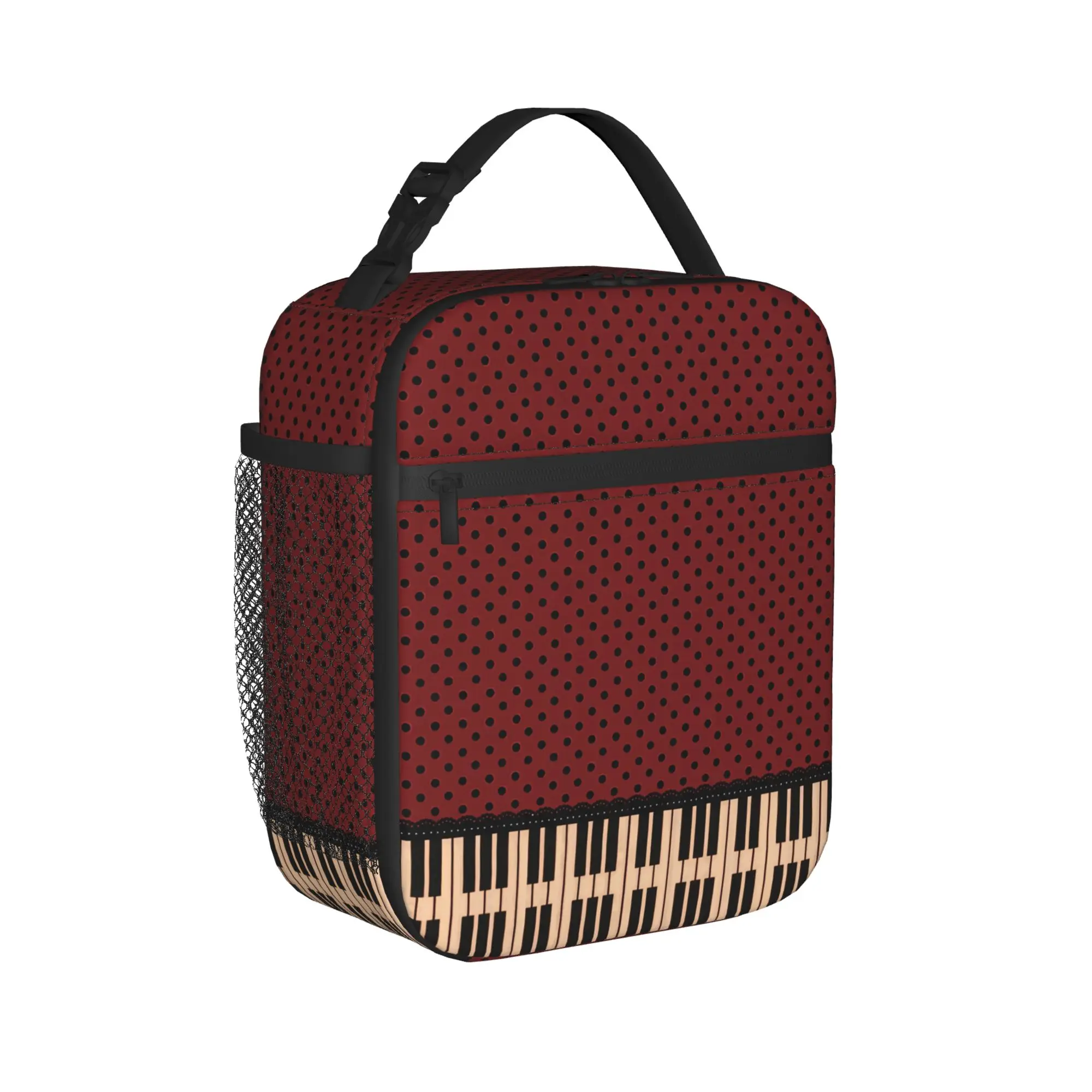 Personalized Piano Mochilas Mujer Polka Dot Print Lunch Bag For Child Custom Lunch Box Cooler Bag Waterproof Tote Food Bags