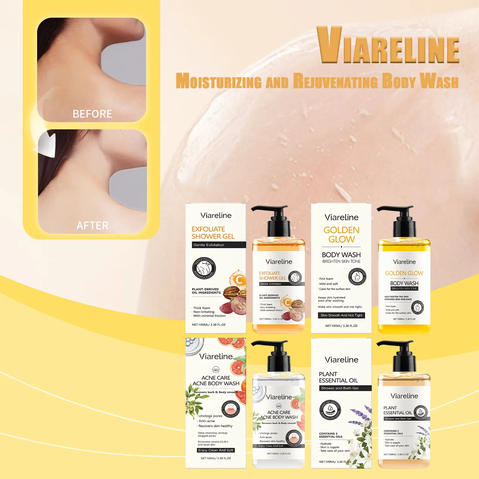 

Viareline Winter Skincare 100ml Shower Gel - Gentle Body Cleanser for Refreshing Comfort Smooth Moisturized Skin