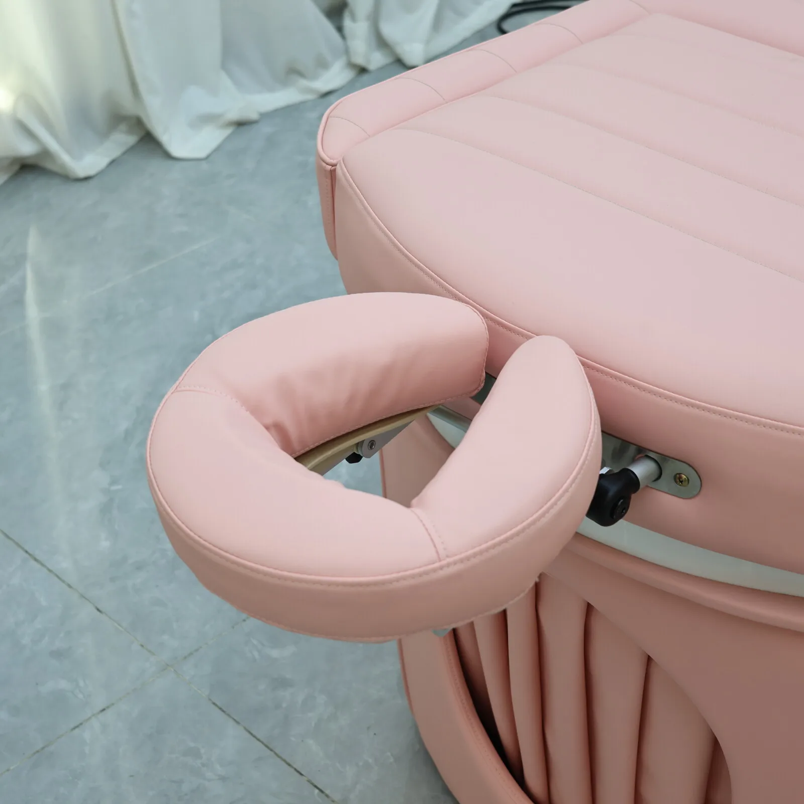 Thai-Massagebett und Kopf-SPA-Shampoo, mit Fußbad, Kopfpflegebett, verstellbares Oberkörperlifting, bequemes Einweichen der Fuß – Detail 13