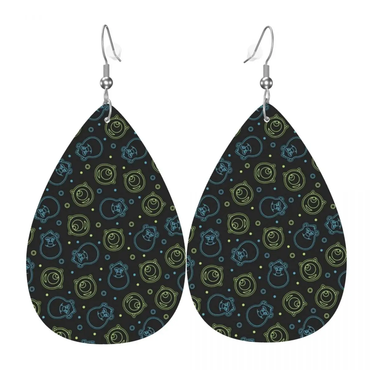 

Кожаные серьги-капли в стиле «Университет монстров» с индивидуальной гравировкой для женщин, ювелирные украшения на День святого Валентина