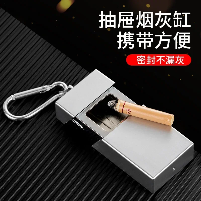 

Portable Ashtray Cigarette Pocket Ashtray For Outdoor Ash Holder Pocket Smoking Ash Tray With Lid Key Chain