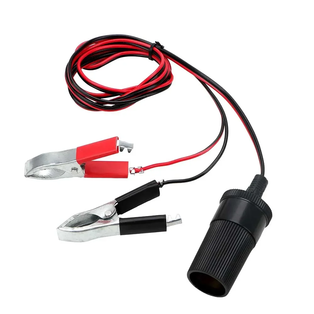 Pure Copper High Power Car Battery Clip to Cigarette Lighter Female Socket 12V 24V 220W Volt Car Socket Plug