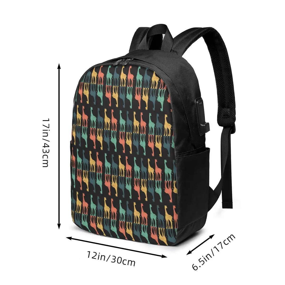 Giraffe Herd Pattern Backpack Travel Notebook Bag Computer College Student School Bag Laptop Shoulder Bags for Men Women